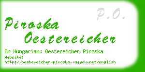 piroska oestereicher business card